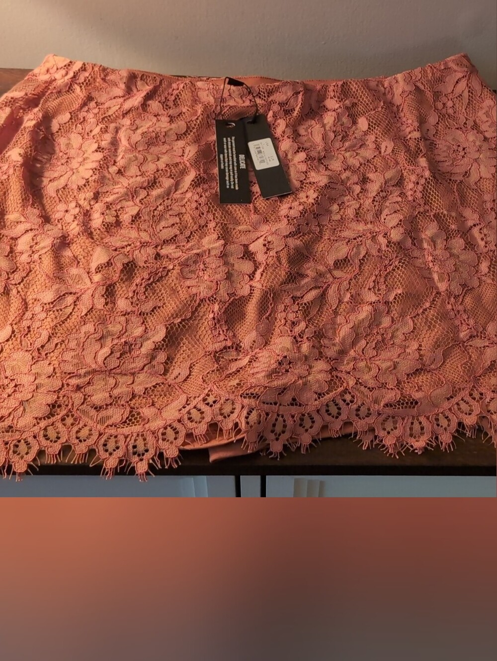 Steve Madden Dusty Rose Lace Skirt